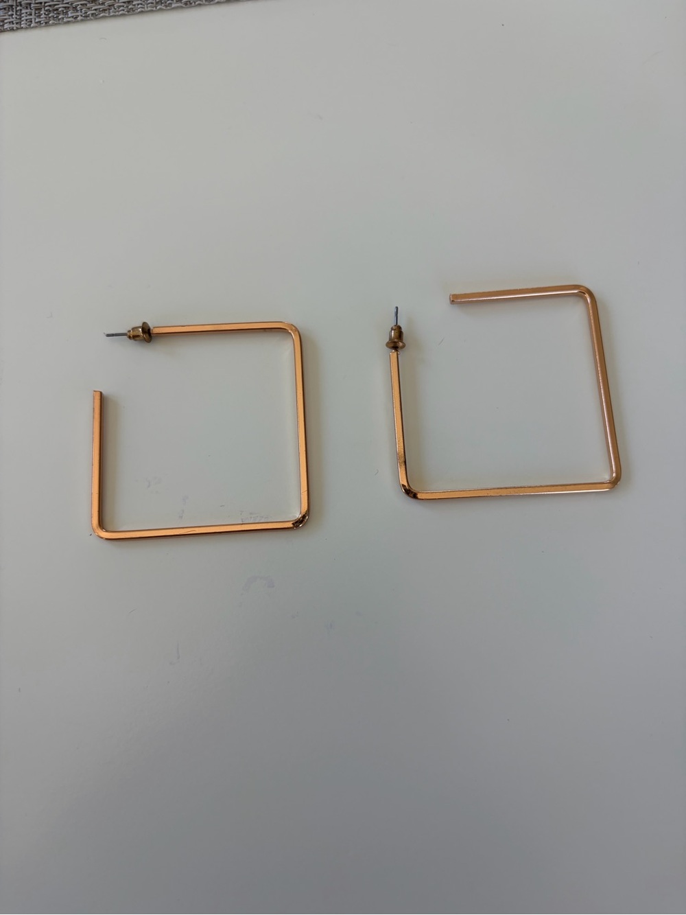 Square Gold Tone Hoops - Picture 6 of 7